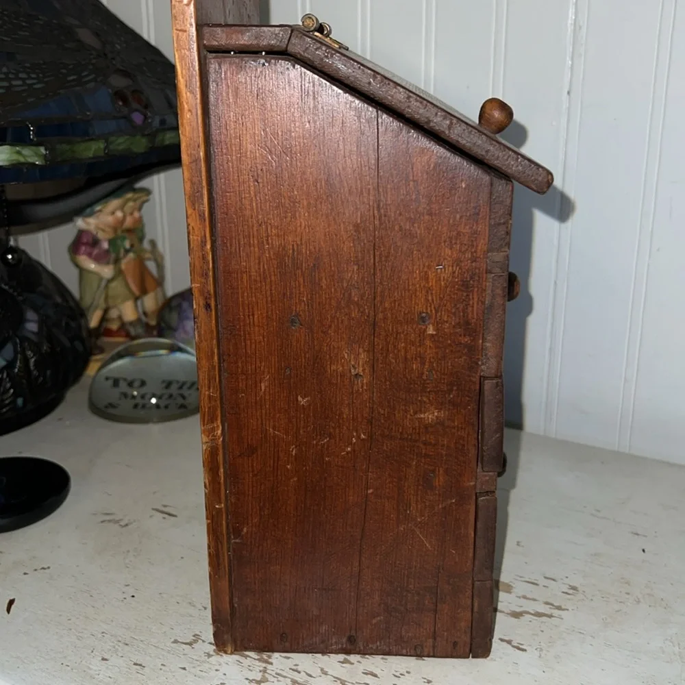 Antique Wooden Wall-Mounted Spice Rack